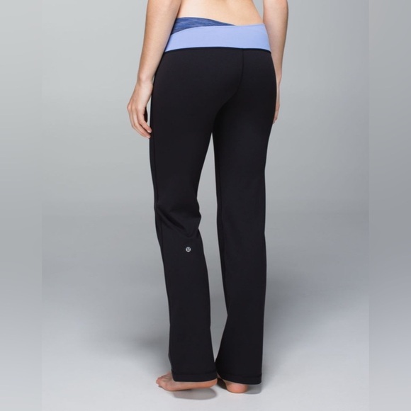 Lululemon Black Astro Pants Wide Flare Leg Full-On Luon Yoga Antidote / Lullaby - Picture 2 of 16